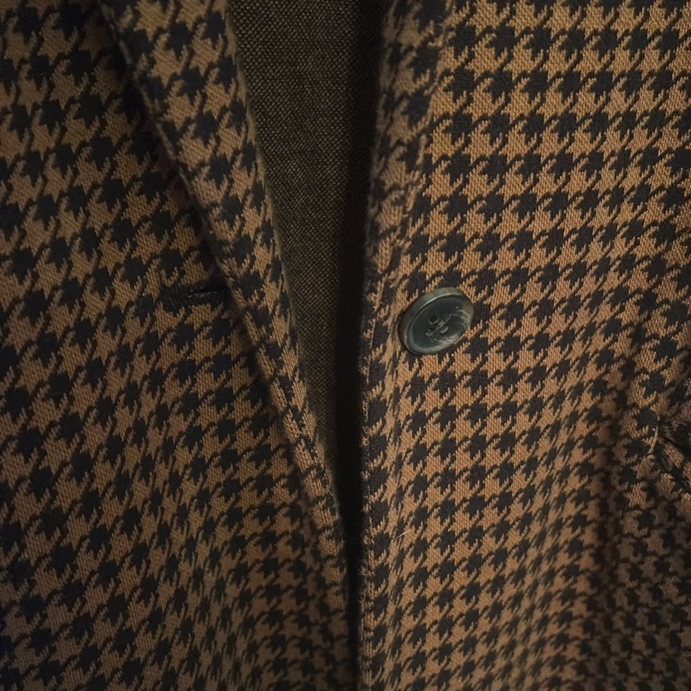 Brown And Black Houndstooth Patterned Blazer - image 7